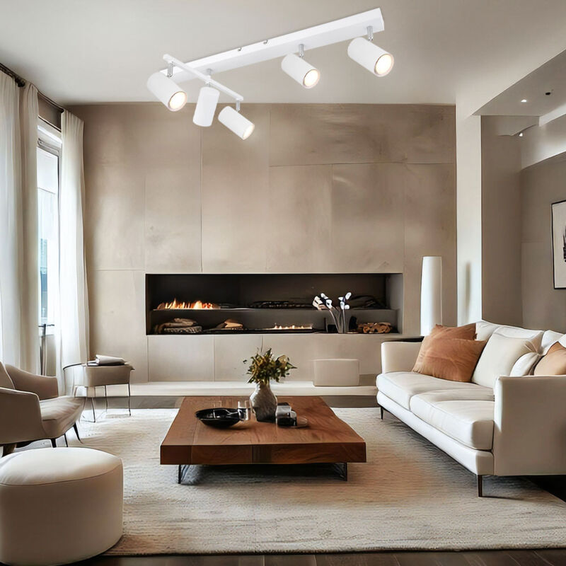 foto del prodotto globo lighting lampada da soffitto faretto da soffitto lampada bianca faretto bianco a 5 luci mobile, faretti flessibili, metallo, 5 prese gu10,