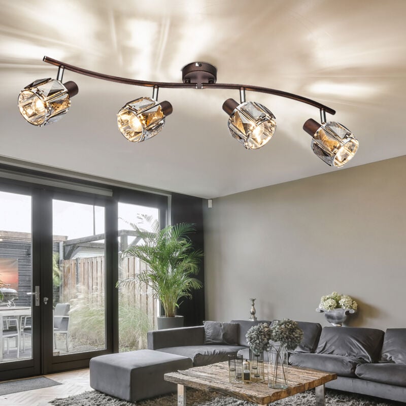 foto del prodotto globo lighting lampada da soffitto lampada cromata cristalli di vetro bronzo spot illuminazione mobile