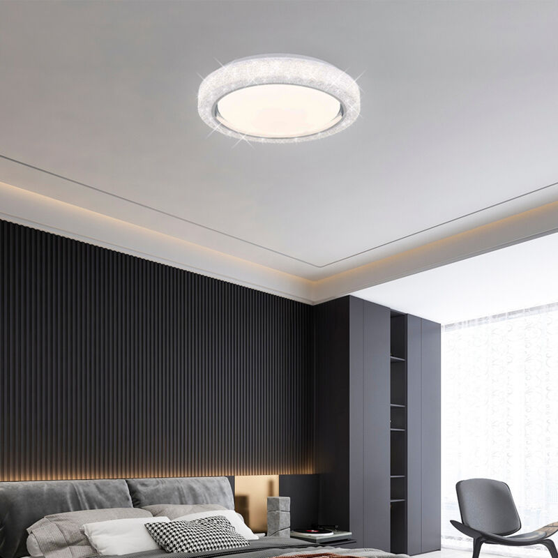 foto del prodotto globo lighting lampada da soffitto lampada da sala da pranzo led cct con cristalli, plastica metallica, 1x led 24 watt 1600 lumen bianco