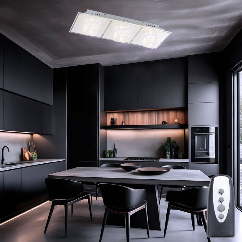 foto del prodotto globo lighting lampada da soffitto lampada da soffitto lampada da soggiorno led vetro satinato, metallo, led bianco caldo, l 59,5 cm