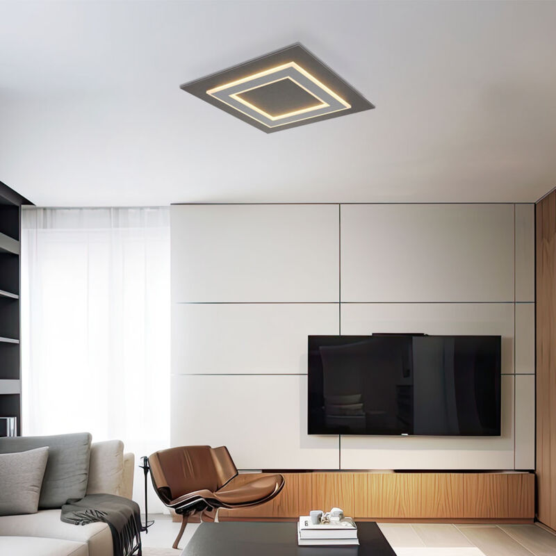 foto del prodotto globo lighting lampada da soffitto lampada da soffitto soggiorno sala da pranzo luce grigio antracite led, metallo mdf, 1x led 40w 1000lm 3000k,