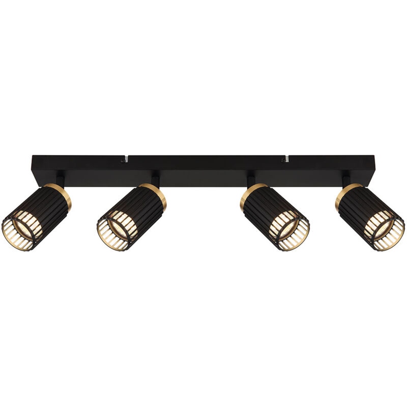foto del prodotto globo lighting lampada da soffitto lampada da soffitto spot regolabile lampada da soggiorno oro nero, 4x gu10, lxlxh 53x12,5x15,5 cm