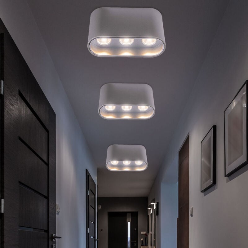 foto del prodotto globo lighting lampada da soffitto plafoniera a led lampada da corridoio lampada da soffitto grigio chiaro argento da soggiorno, 7w 421lm bianco
