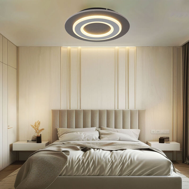 foto del prodotto globo lighting lampada da soffitto plafoniera lampada da soggiorno lampada da camera da letto lampada da sala da pranzo, metallo acrilico grigio