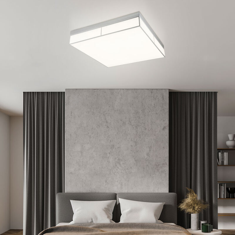 foto del prodotto globo lighting lampada da soffitto plafoniera soggiorno lampada sala da pranzo luce corridoio, dimmerabile, metallo bianco, led 36w 2200lm bianco