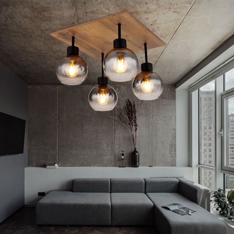 foto del prodotto globo lighting lampada da soffitto tavolo da pranzo plafoniera retr casa di campagna rustica lampada da soffitto soggiorno legno, vetro mdf