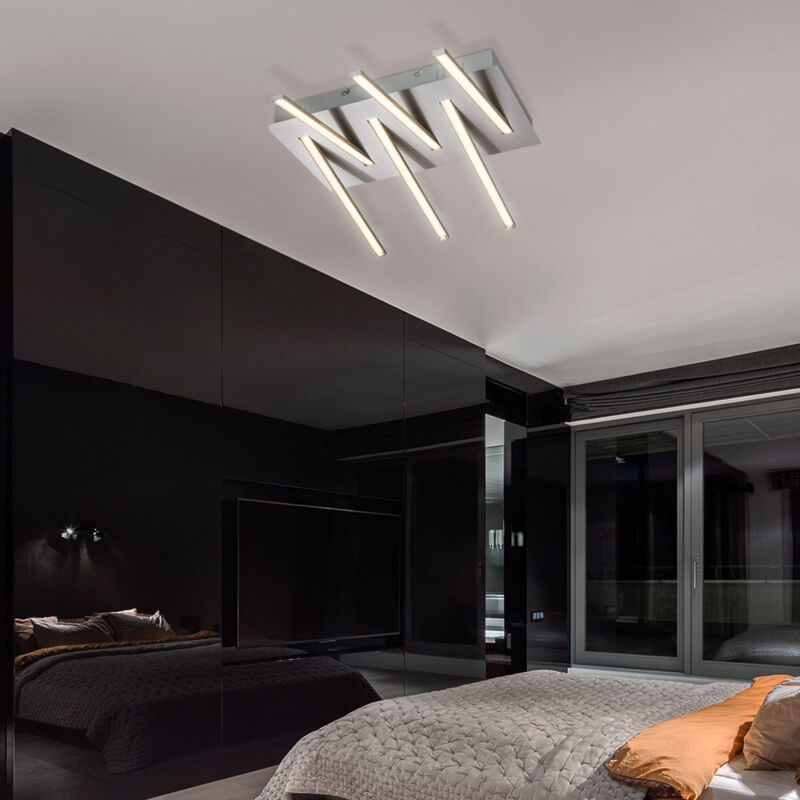 foto del prodotto globo lighting lampada da soggiorno plafoniera lampada da soffitto sala da pranzo, cristalli k5 nichel chiaro opaco, led 30w 1800lm bianco caldo,