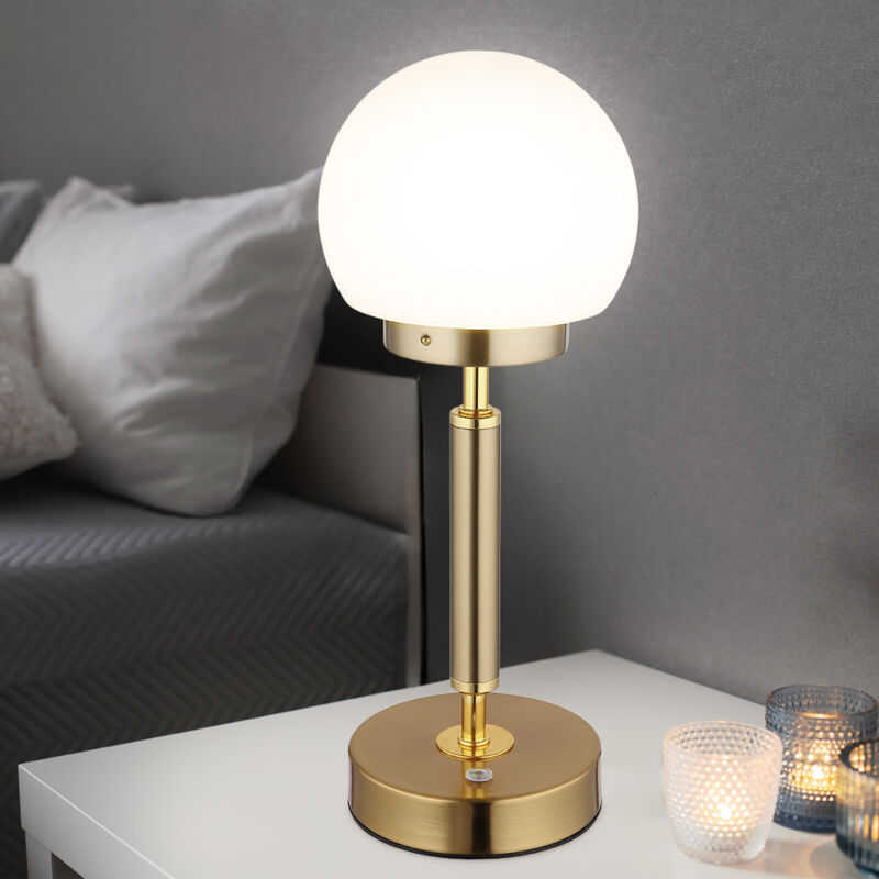 foto del prodotto globo lighting lampada da tavolo lampada da comodino lampada da tavolo lampada da soggiorno lampada da camera da letto, metallo vetro color ottone,