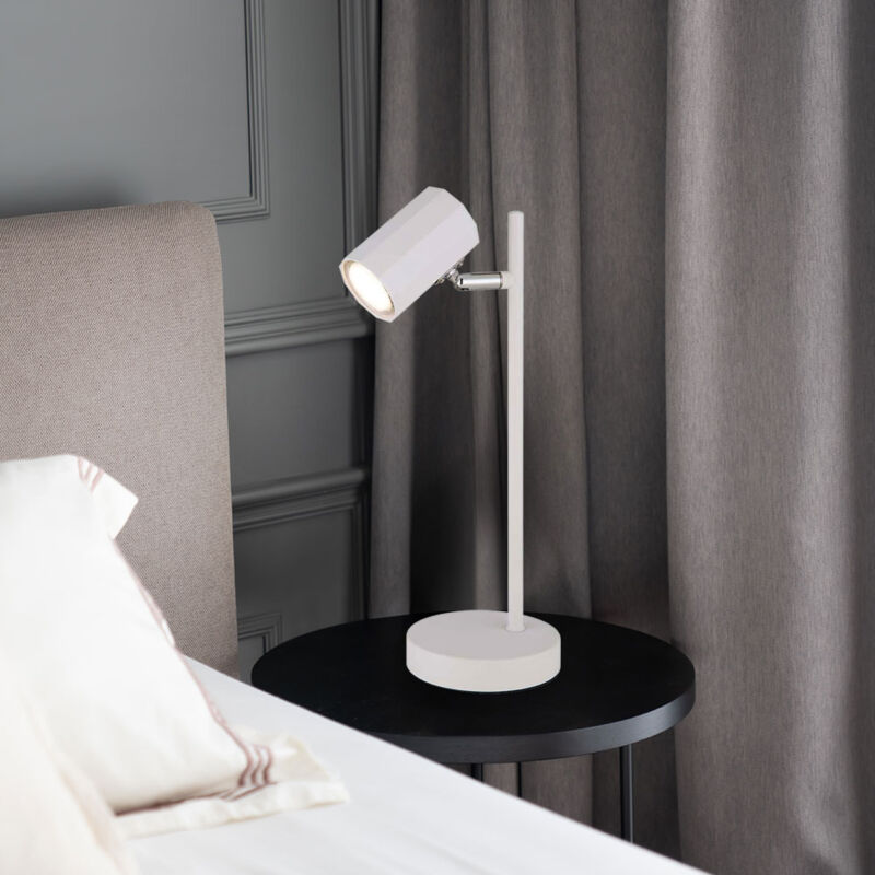 foto del prodotto globo lighting lampada da tavolo lampada da tavolo lampada da lettura bianca spot mobile, metallo alluminio, 1x attacco gu10, lxlxh 16,5x12x35cm
