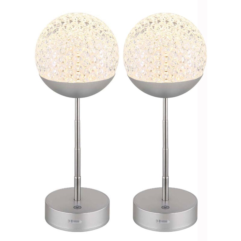 foto del prodotto globo lighting - lampada da tavolo led touch dimmer lampada da comodino lampada da tavolo in cristallo regolabile in altezza, acciaio inox plastica