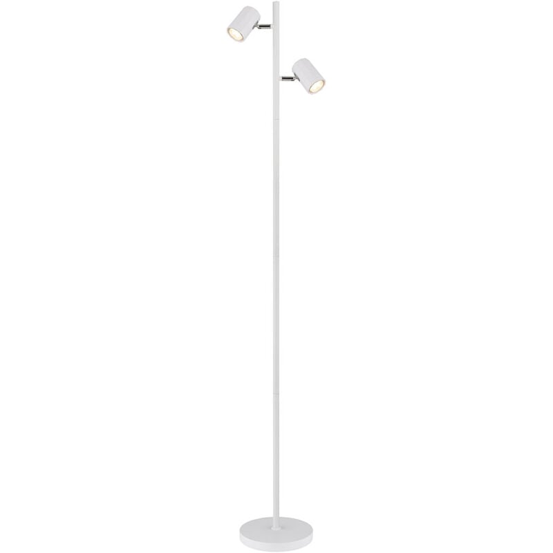 foto del prodotto globo lighting lampada da terra spotlight orientabile lampada da terra bianca opaca lampada da soggiorno in piedi bianca, alluminio metallo, 2x