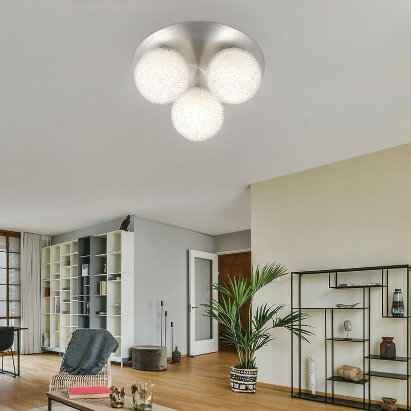 foto del prodotto globo lighting lampada spot plafoniera plafoniera lampada soggiorno luce sala da pranzo, 3 lampadine, vetro bianco satinato, 3x led 4w 400lm bianco
