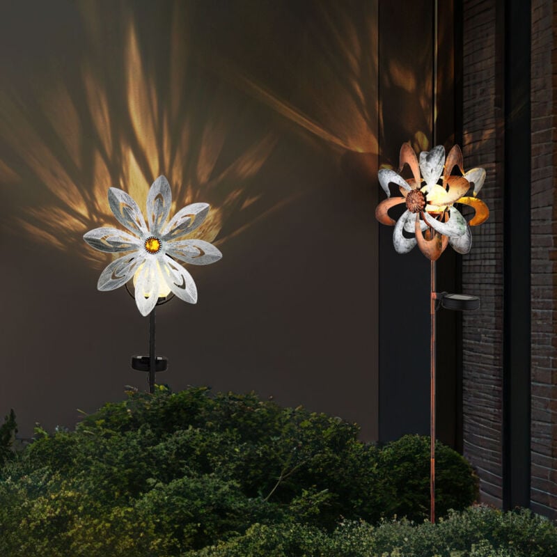 foto del prodotto globo lighting luce solare ruota del vento lampada solare terra picco giardino decorazione solare giardino spina oro argento, metallo, led bianco