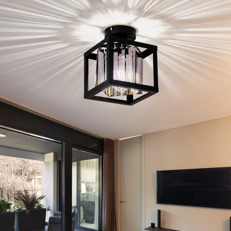 foto del prodotto globo lighting plafoniera in cristallo nero lampada da soffitto e27 per soggiorno moderno, vetro metallico color fumo, 7w 806 lm bianco caldo, lxh