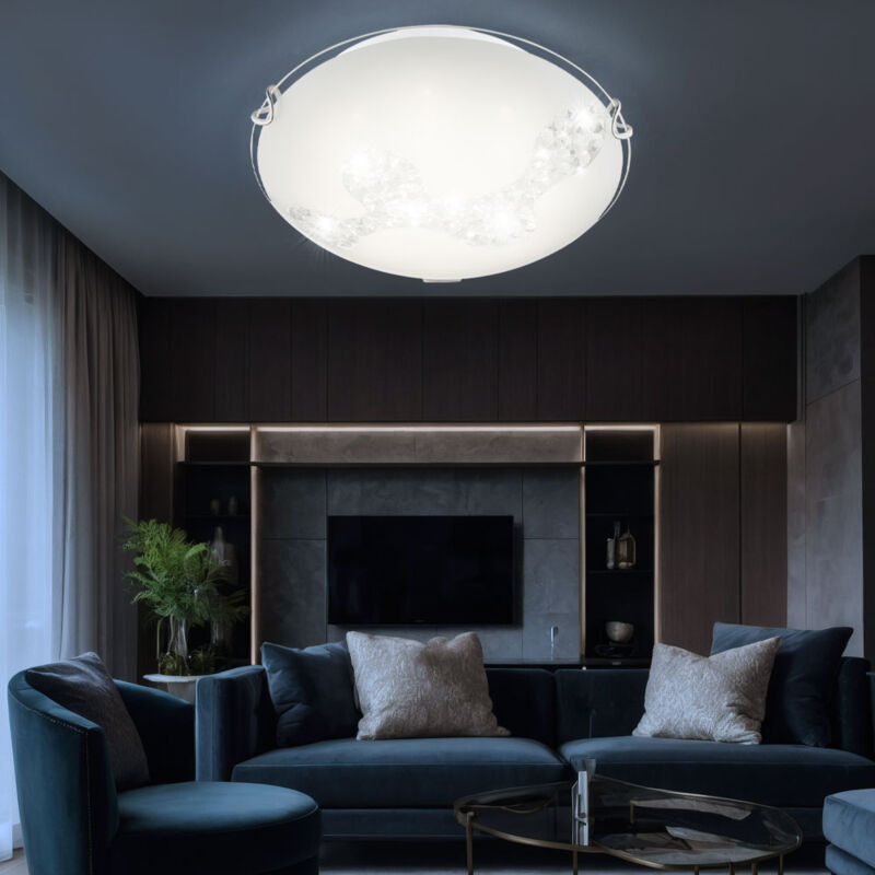 foto del prodotto globo lighting plafoniera in vetro rotonda led lampada da soffitto in cristallo lampada da ingresso bianca da cucina, 8w 645lm bianco neutro, dxh