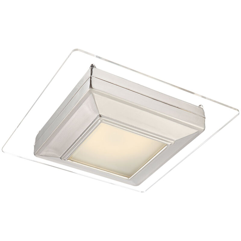 foto del prodotto globo lighting plafoniera lampada a sospensione lampada da soffitto a led, cromo a specchio, finitura satinata, quadrata, 12 watt, lxlxh 23x23x10 cm