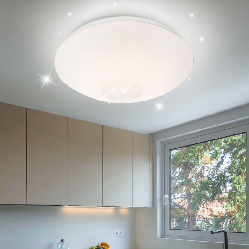 foto del prodotto globo lighting plafoniera lampada cristallo camera da letto lampada soggiorno, decorazione cristallo effetto cielo stellato, bianco trasparente, 1x