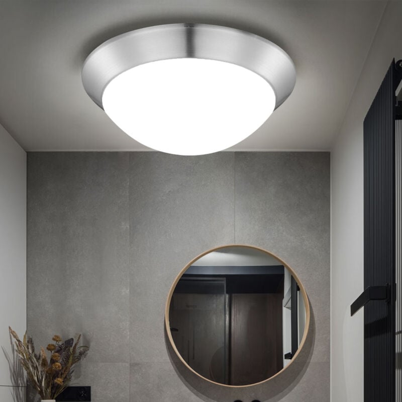 foto del prodotto globo lighting plafoniera lampada da soffitto design lampada da soggiorno opale satinata rotonda, metallo plastica, 1x led 12 watt 960 lumen bianco