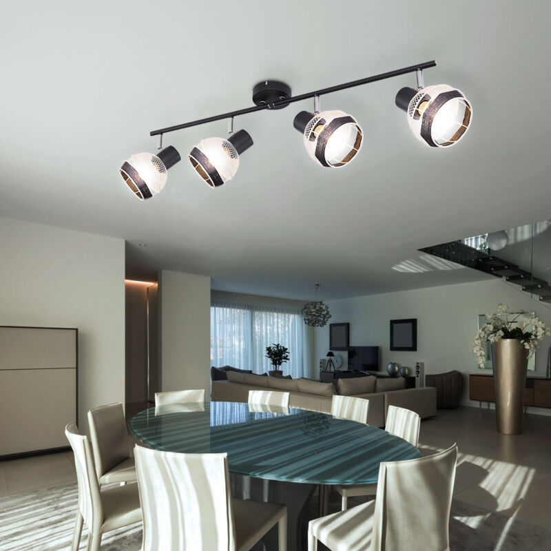 foto del prodotto globo lighting plafoniera lampada da soffitto illuminazione in metallo corda di canapa nera soggiorno camera da letto