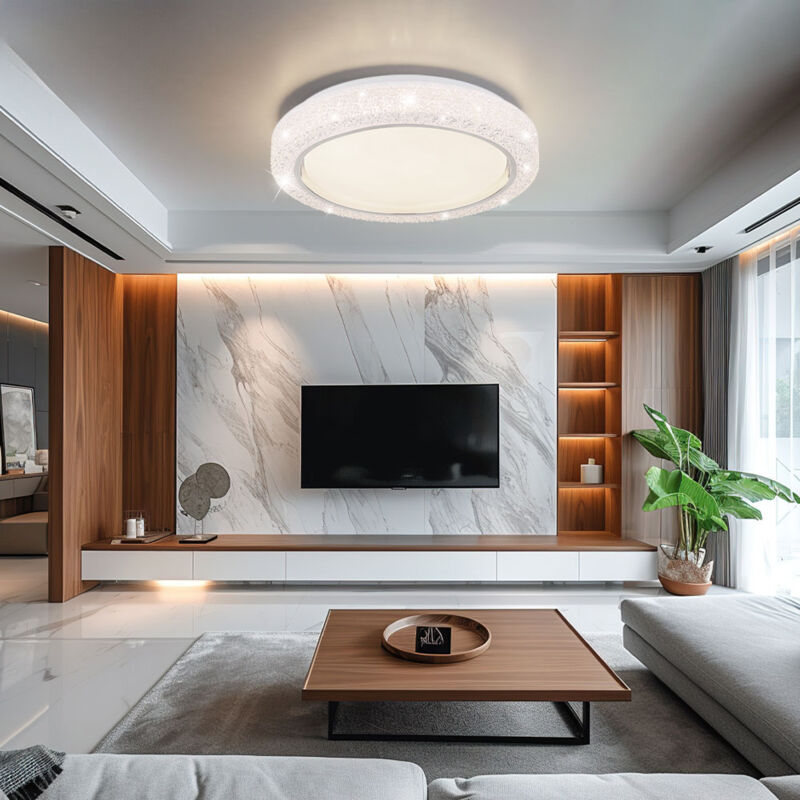 foto del prodotto globo lighting plafoniera lampada da soffitto lampada da pranzo lampada di design a led con cristalli, metallo plastica, 1x led 24 watt 1400 lumen
