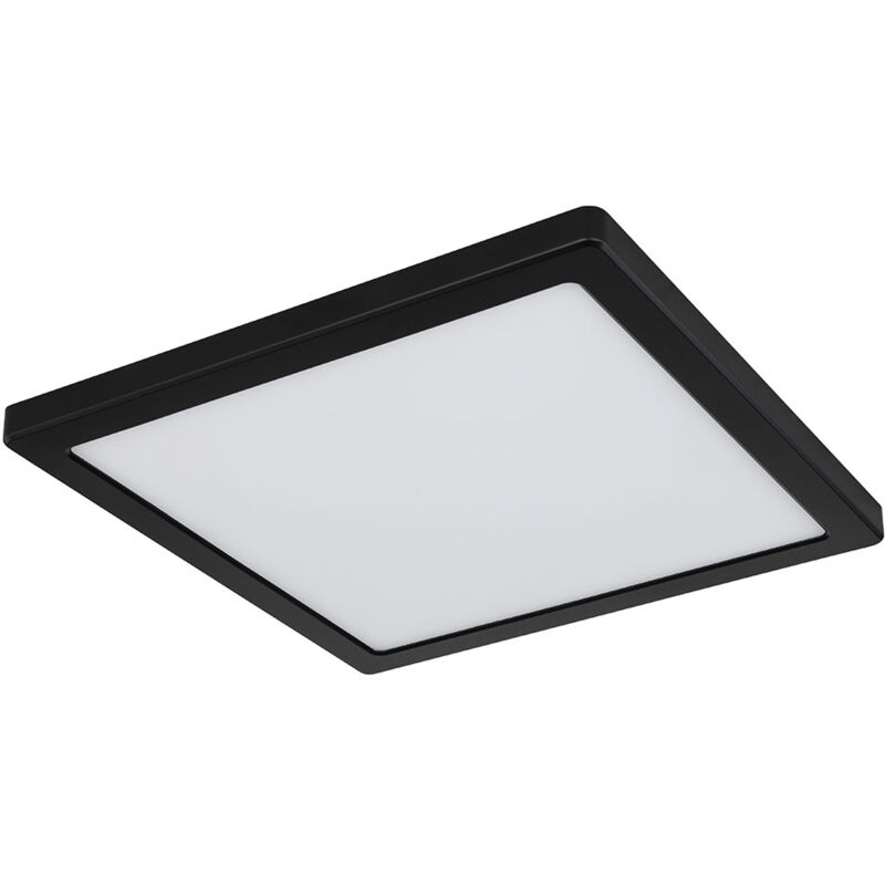 foto del prodotto globo lighting plafoniera, lampada da soggiorno, plafoniera, plafoniera quadrata, moderna, opale nero, 1x led 24w 2000lm 3000k 6500k, lxpxh