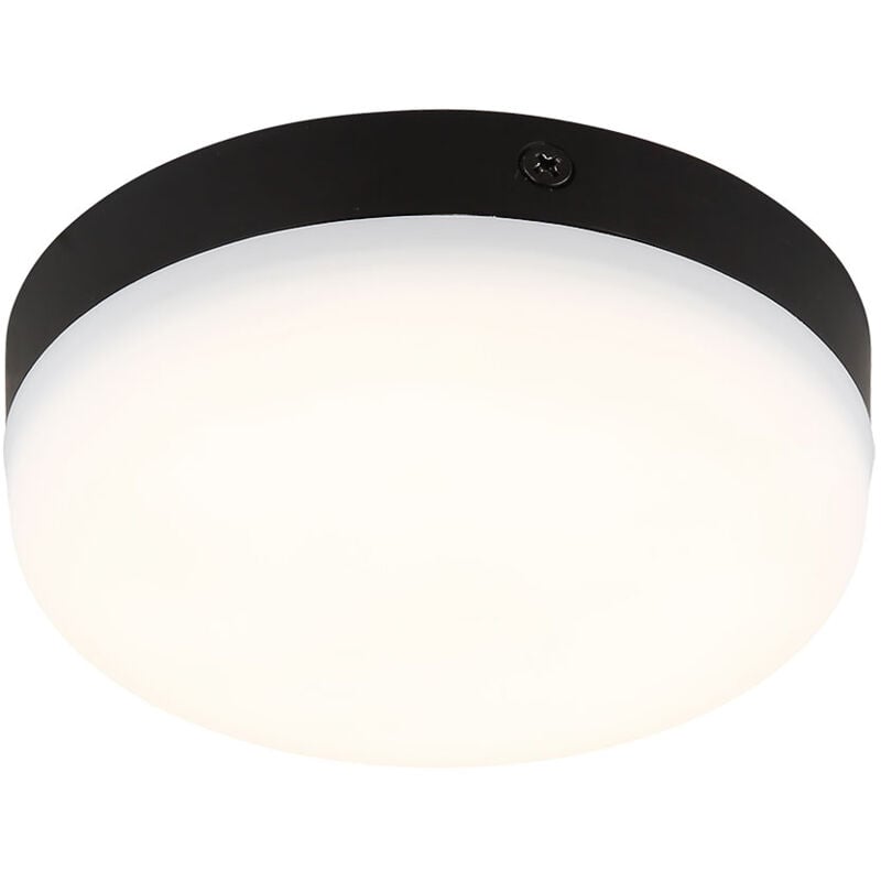 foto del prodotto globo lighting plafoniera plafoniera per camera da letto cornice nera, plastica, rotonda, 1x led 8 w 570 lm 4000 k bianco neutro, dxh 12x4,5 cm