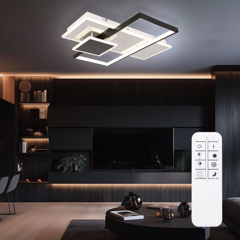 foto del prodotto globo lighting plafoniera soggiorno plafoniera sala da pranzo lampada camera da letto, metallo alluminio bianco nero, telecomando dimmerabile cct,