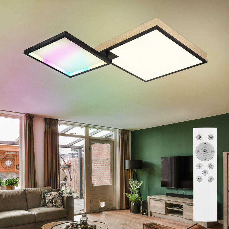 foto del prodotto globo lighting plafoniera soggiorno plafoniera sala da pranzo lampada camera da letto, metallo mdf aspetto legno, telecomando dimmerabile cct, led