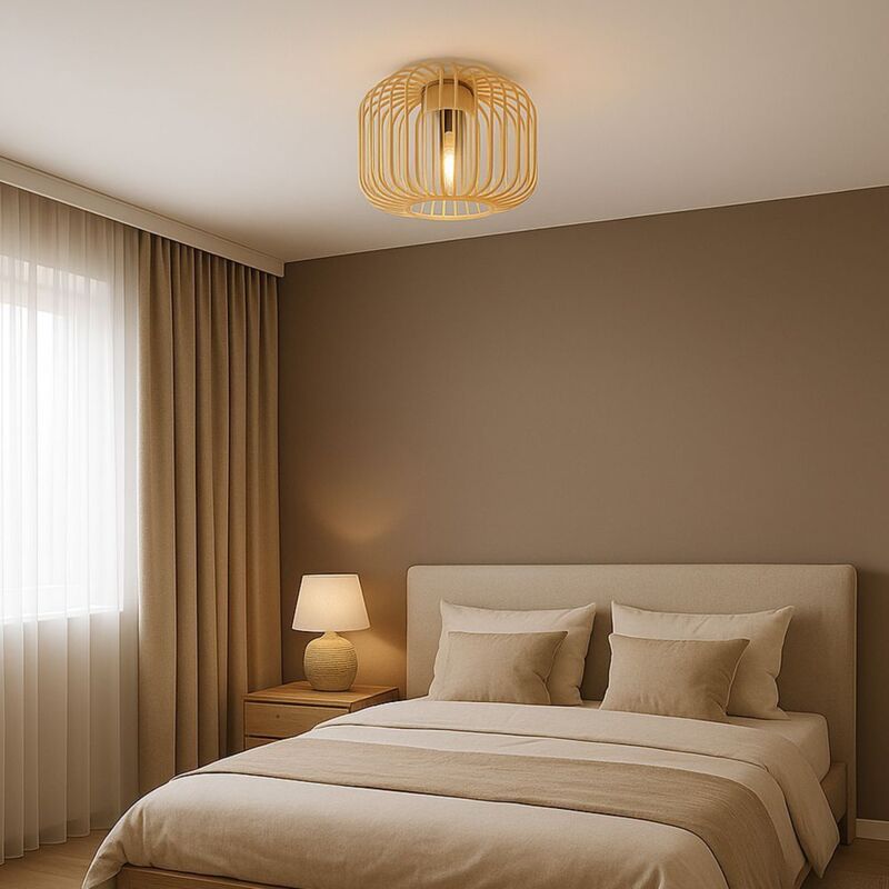 foto del prodotto globo lighting plafoniera vetro fum plafoniera sabbia soggiorno luce aste metallo retr , attacco e27, dxh 28x23 cm
