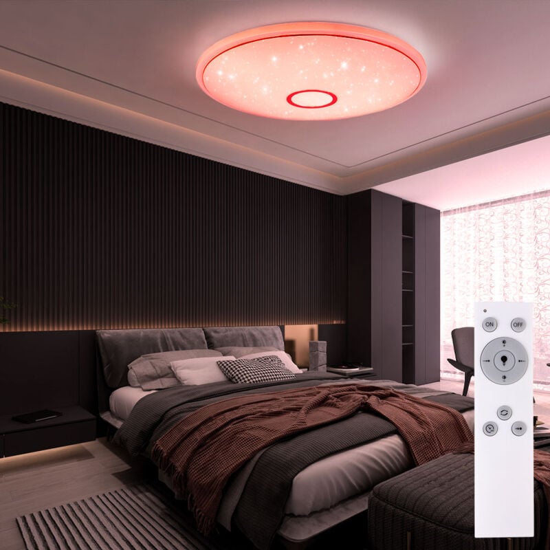 foto del prodotto globo lighting smart led plafoniera plafoniera dimmerabile cambio colore app plafoniera con comando vocale tramite app, cambio colore, anello