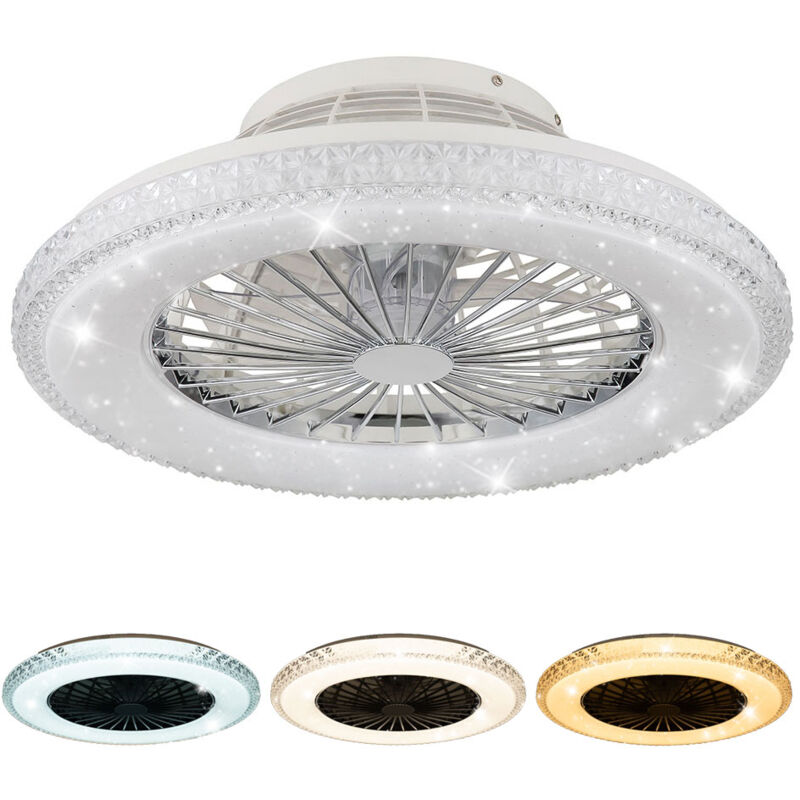 foto del prodotto globo lighting ventilatore da soffitto lampada da soffitto led dimmerabile con telecomando lampada da soggiorno in cristallo diurno, effetto cielo
