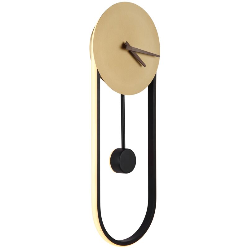 foto del prodotto globo orologio da parete ovale sussy wanduhr metallo color oro e nero led