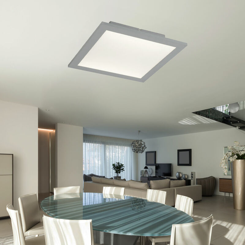 foto del prodotto globo pannello da soffitto a led plafoniera in alluminio dimmerabile lampada da ingresso quadrata argento, 20w 1140lm bianco caldo, l 30 cm