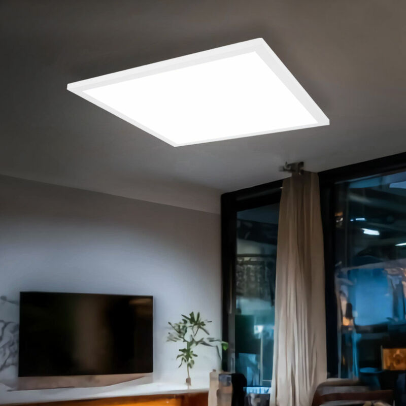 foto del prodotto globo pannello da soffitto, plafoniera, pannello a plafone, lampada da soffitto, luce di ingresso, camera da letto, quadrato bianco opale, 1x led