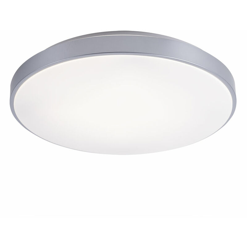 foto del prodotto globo plafoniera bianca per camera da letto, plafoniera moderna dimmerabile, telecomando led cct, metallo acrilico argento, 1x led 24w 1800lm