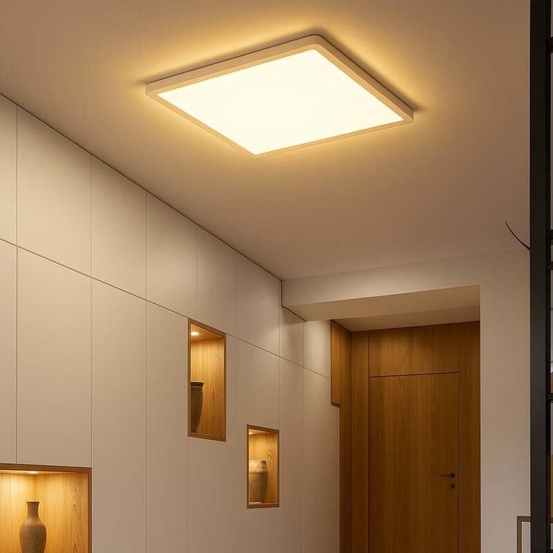 foto del prodotto globo plafoniera da bagno plafoniera led ip44 pannello led, 3 livelli tramite interruttore a parete, retroilluminazione, bianco, 18w 1600lm bianco