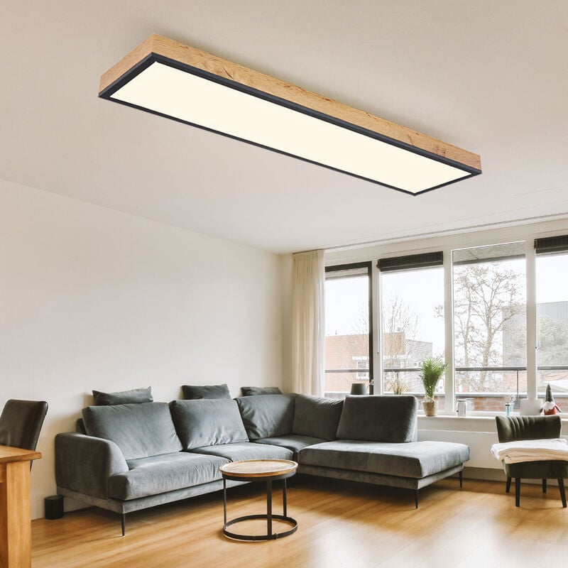 foto del prodotto globo plafoniera design lampada da soffitto soggiorno cucina luminosa, aspetto legno bianco grafite opale, 1x led 24 watt 1500 lumen bianco caldo,