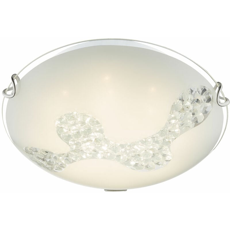 foto del prodotto globo plafoniera in vetro rotonda led lampada da soffitto in cristallo lampada da ingresso bianca da cucina, 8w 645lm bianco neutro, dxh 25x9,5 cm