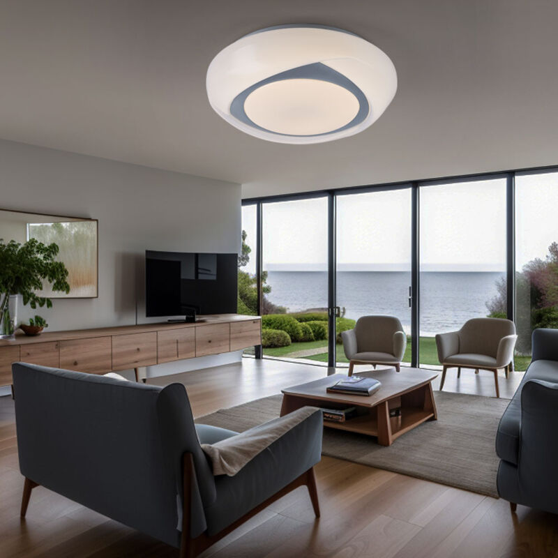 immagine 0 del prodotto globo plafoniera lampada da soffitto a led rotonda bianca per camera da letto in bianco, metallo acrilico, 1x led 15w 1040lm 3000k bianco caldo,