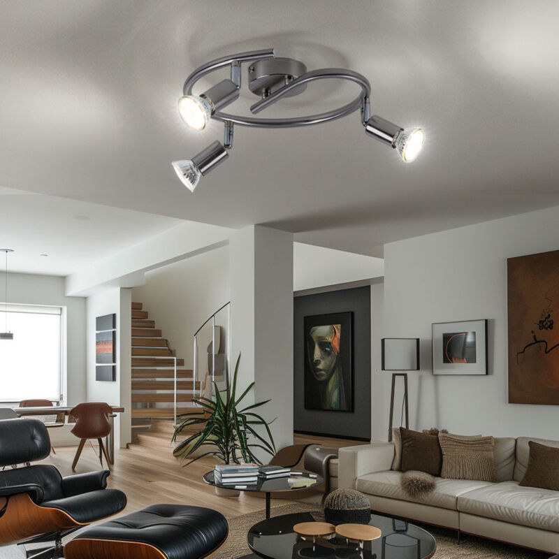 foto del prodotto globo plafoniera lampada da soffitto faretto da soffitto lampada da soggiorno lampada da camera da letto lampada da corridoio, metallo argentato, 3