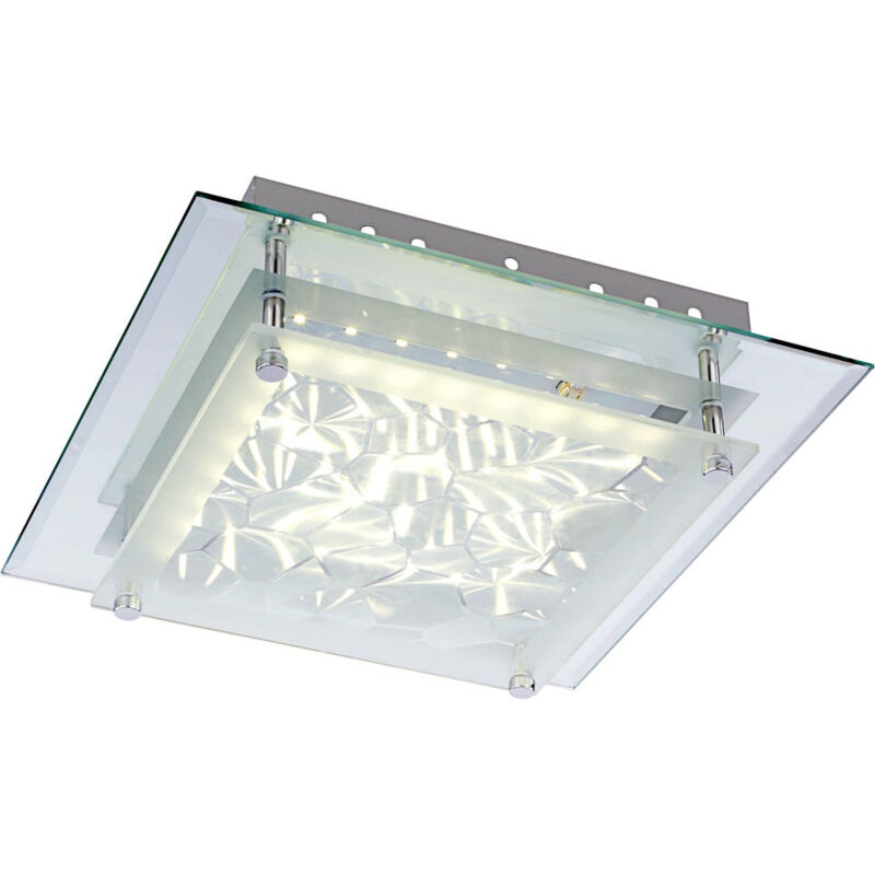 foto del prodotto globo plafoniera lampada da soffitto in cristallo lampada in vetro da soggiorno, vetro con motivo cristallo cromo satinato, 1x led 12 watt 960