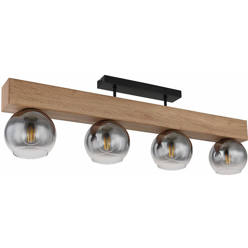 foto del prodotto globo plafoniera lampada da soffitto tavolo da pranzo retr rustico casa di campagna lampada da soffitto soggiorno legno, mdf vetro fumo metallo, 4