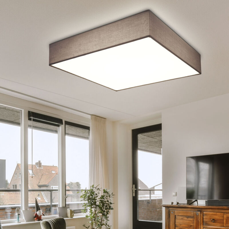 foto del prodotto globo plafoniera lampada da soffitto ufficio soggiorno led quadrata, metallo plastica, led 40w 1375lm 3000 6000k, lxlxh 50x50x13 cm