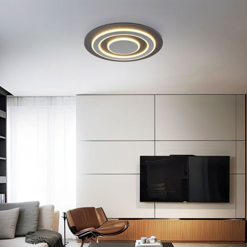 foto del prodotto globo plafoniera led antracite opale lampada da soffitto grigio soggiorno luce soffitto, metallo acrilico, 40w 1100lm bianco caldo, dxh 48x5,2 cm