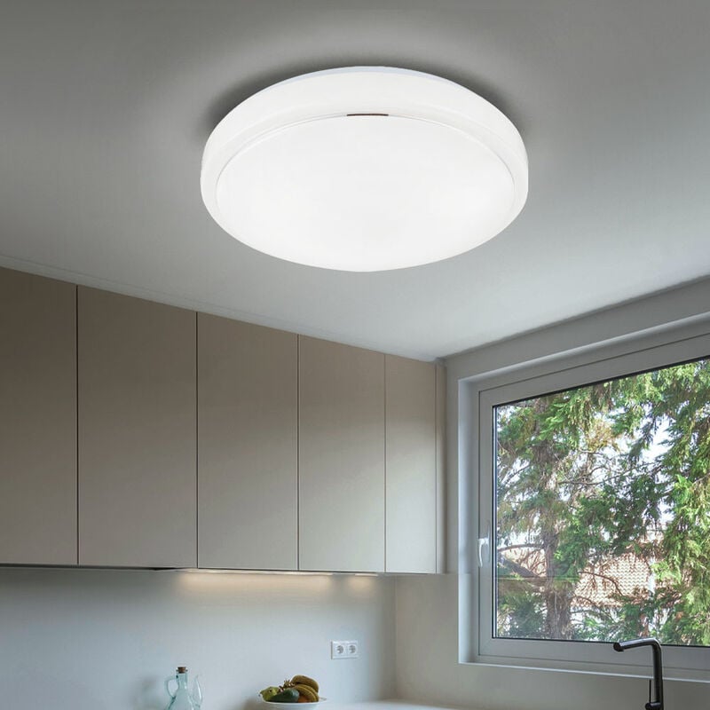foto del prodotto globo plafoniera led dimmerabile soggiorno plafoniera moderna, alluminio bianco, 1x led 24w 1450lm bianco caldo, dxh 38x10 cm