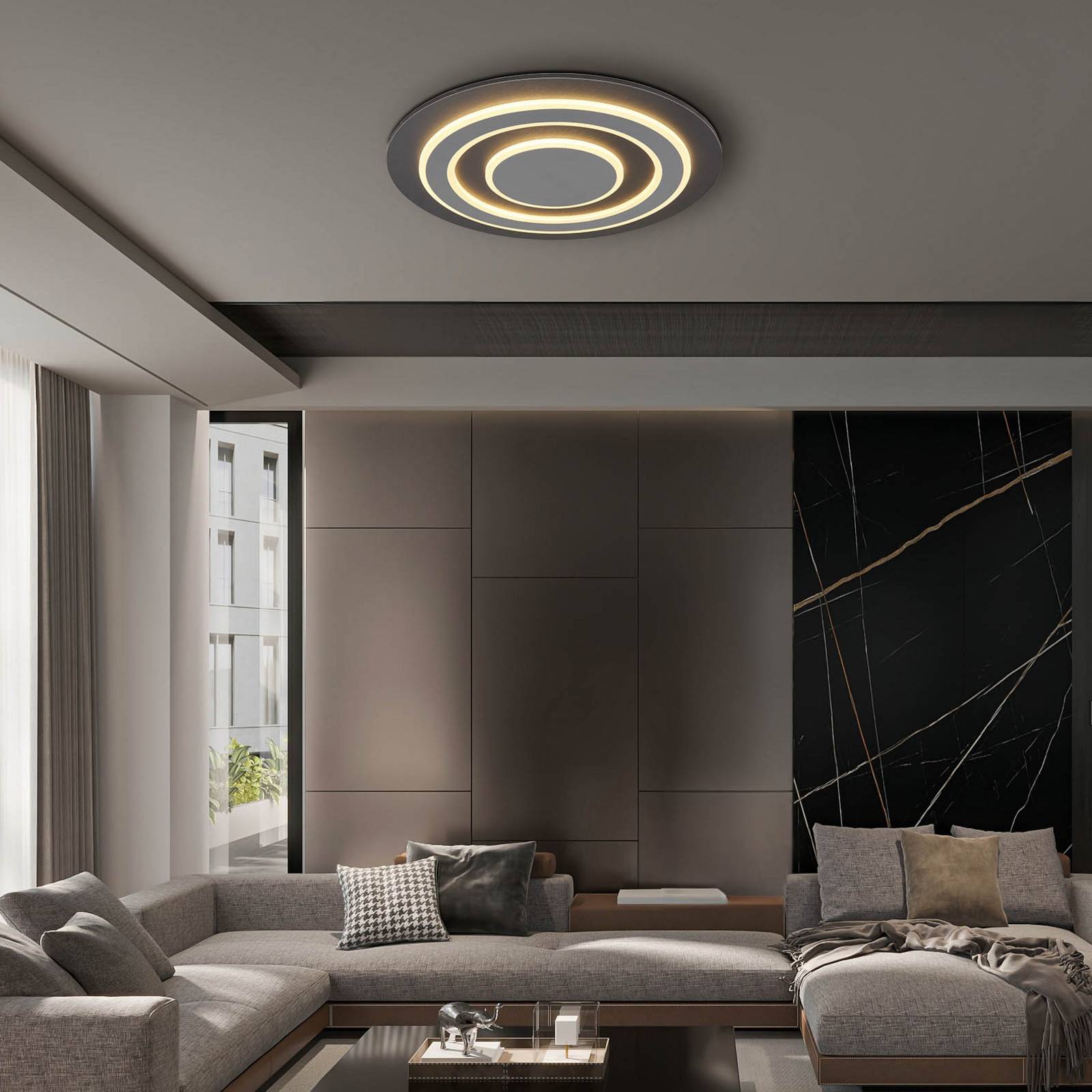 foto del prodotto globo plafoniera led jayden, 48 cm, antracite grigio, metallo