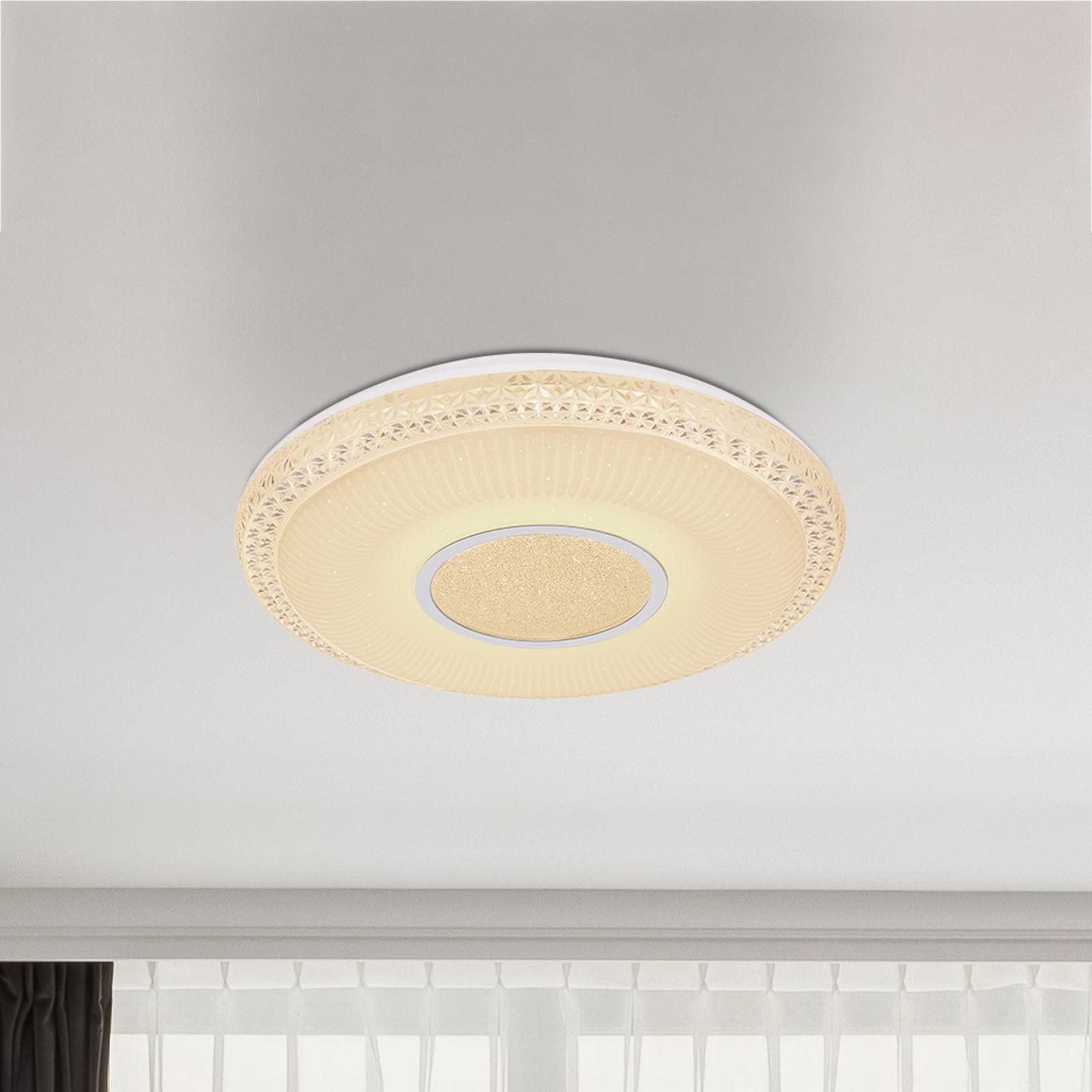 foto del prodotto globo plafoniera led klemens, rotonda, dimming, rgbw