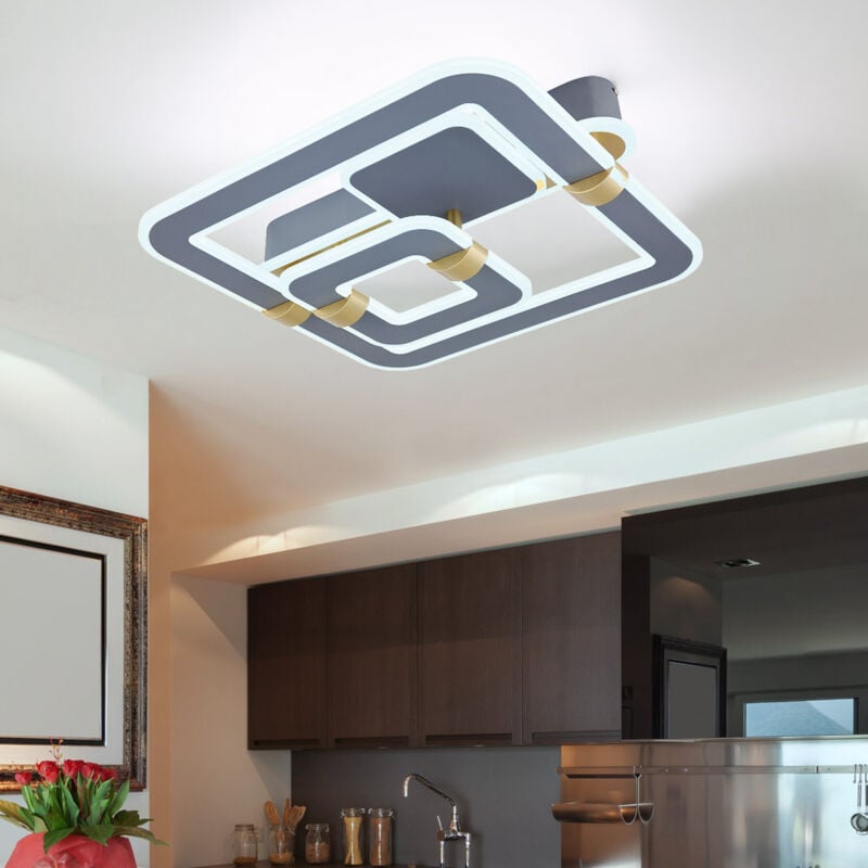 foto del prodotto globo plafoniera led lampada da camera da letto luce soggiorno dimmerabile cct telecomando grigio oro, 2545lm 56 watt bianco caldo bianco freddo