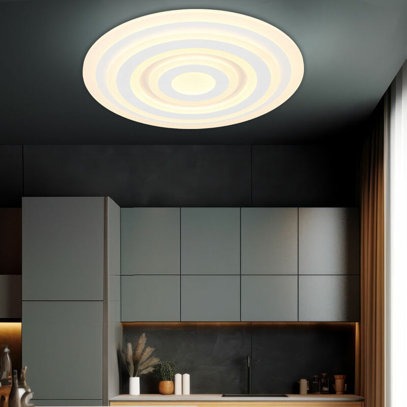 foto del prodotto globo plafoniera led lampada da soffitto lampada da soggiorno lampada da camera rotonda, metallo acrilico bianco opale, 40w 3300lm 3000k bianco