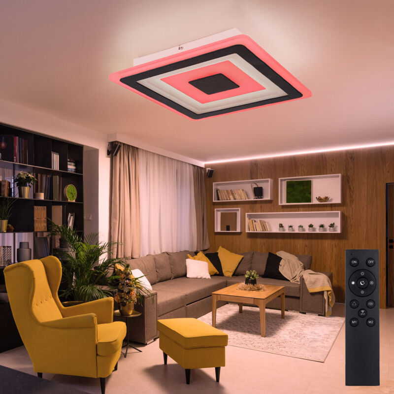 foto del prodotto globo plafoniera led luce soggiorno luce sala da pranzo, metallo acrilico bianco, telecomando dimmerabile app controllo vocale memoria smart rgb